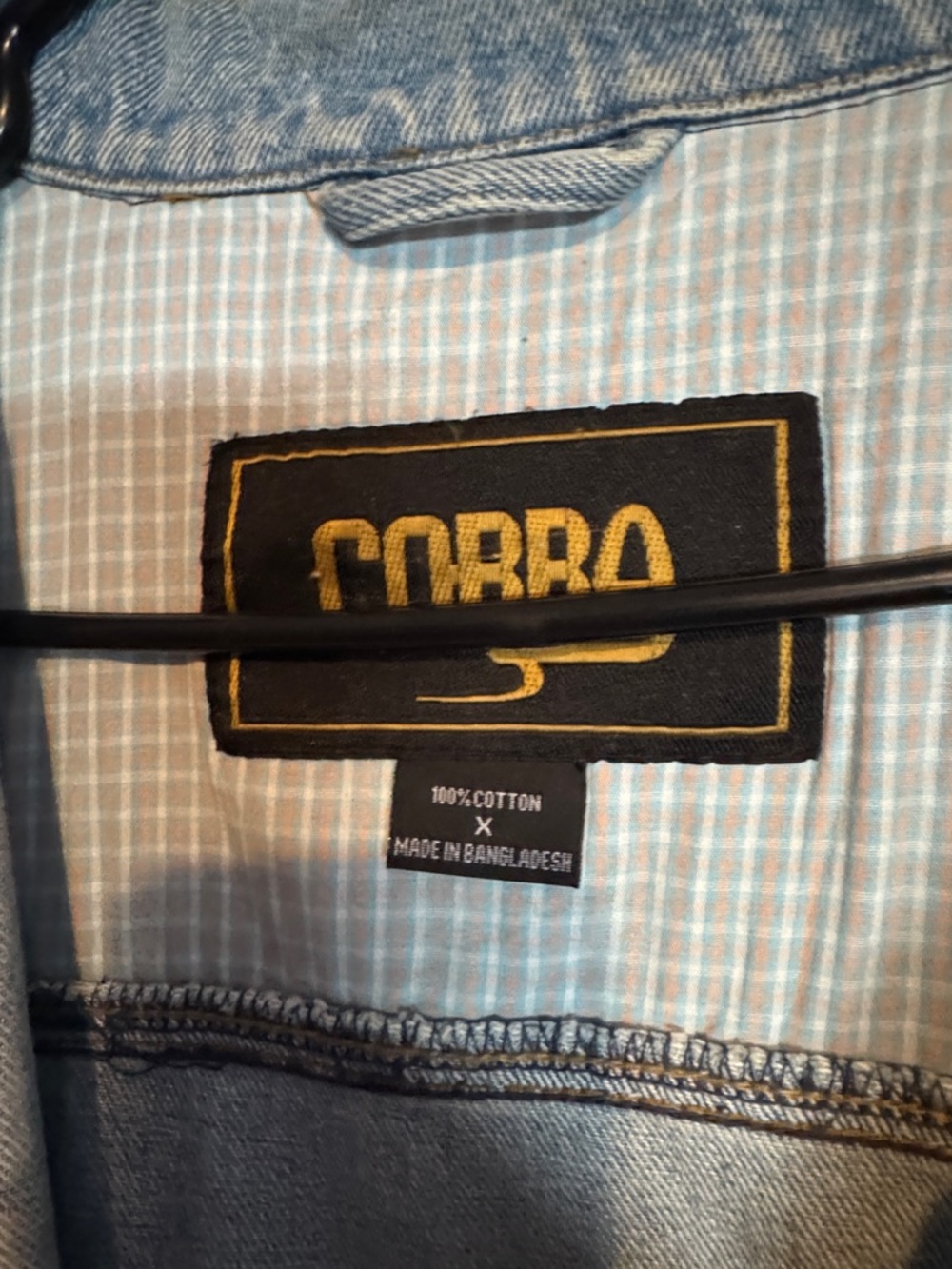 100% cotton Cobra Denim jacket - Black & Gold Patch
